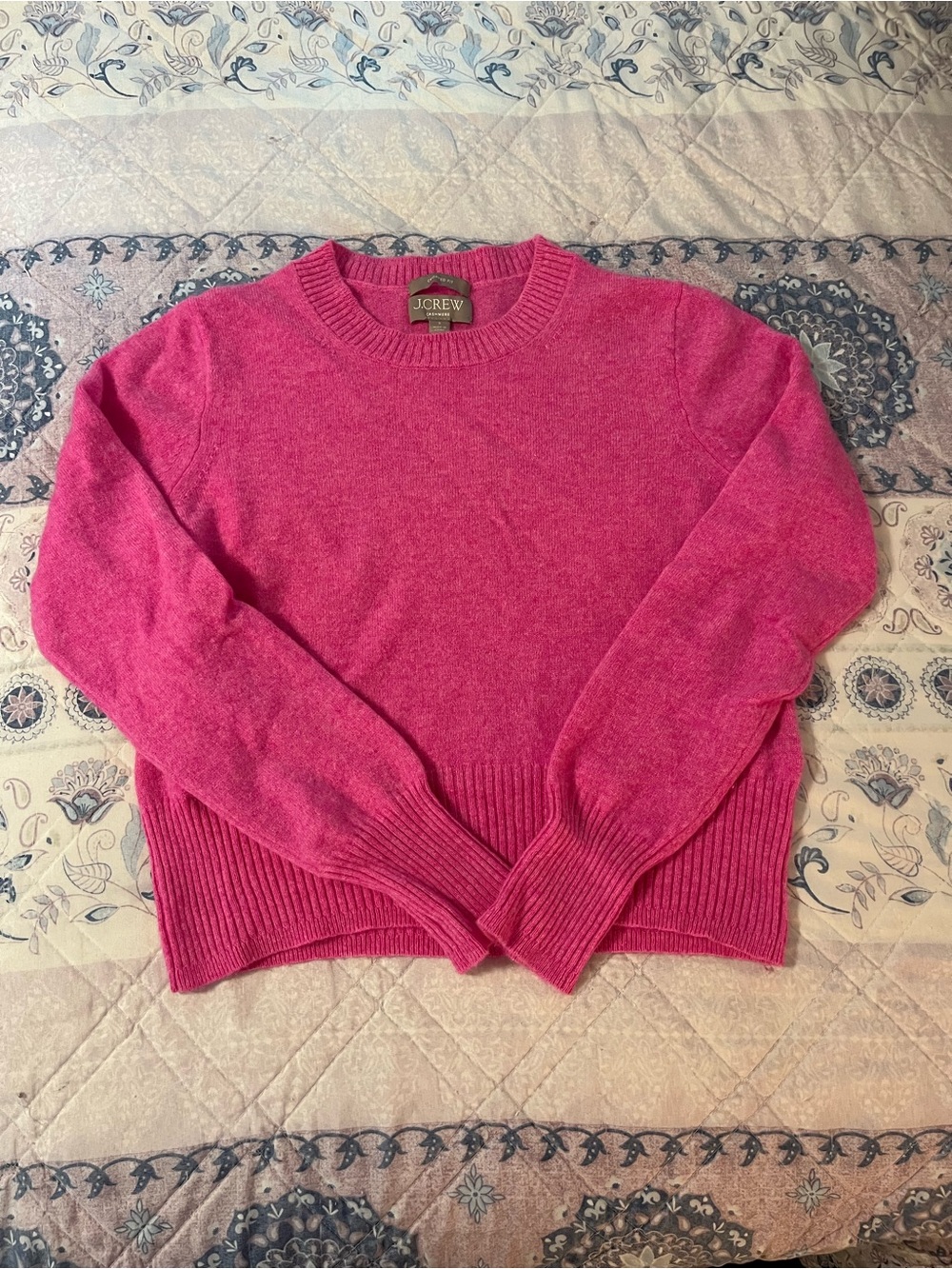 J. Crew Hot Pink Crewneck Sweater